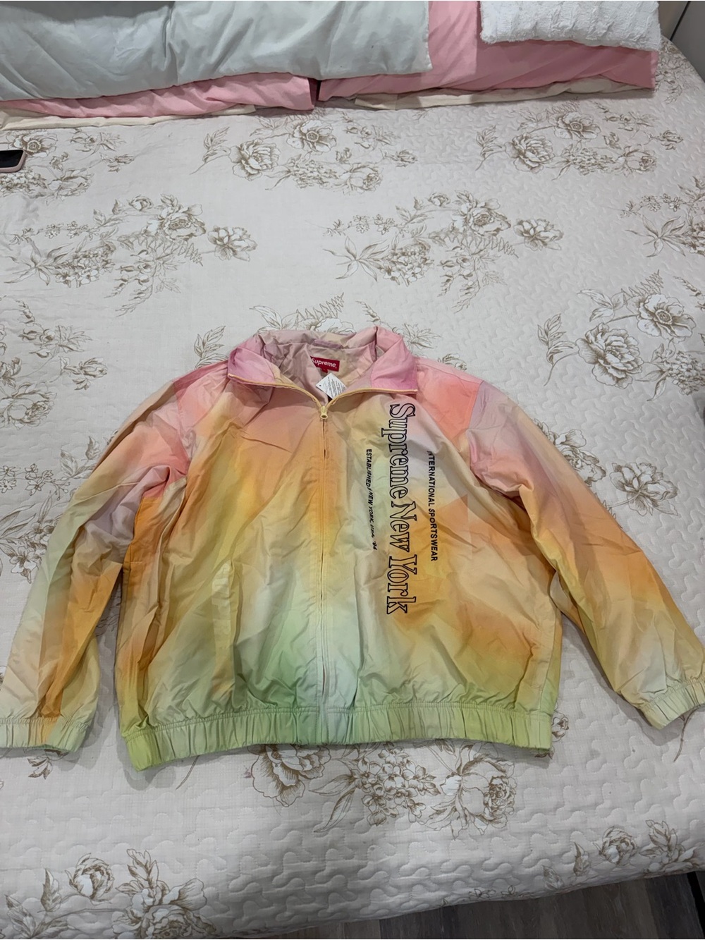 Supreme Pastel Gradient Jacket in Pink, Yellow, Green